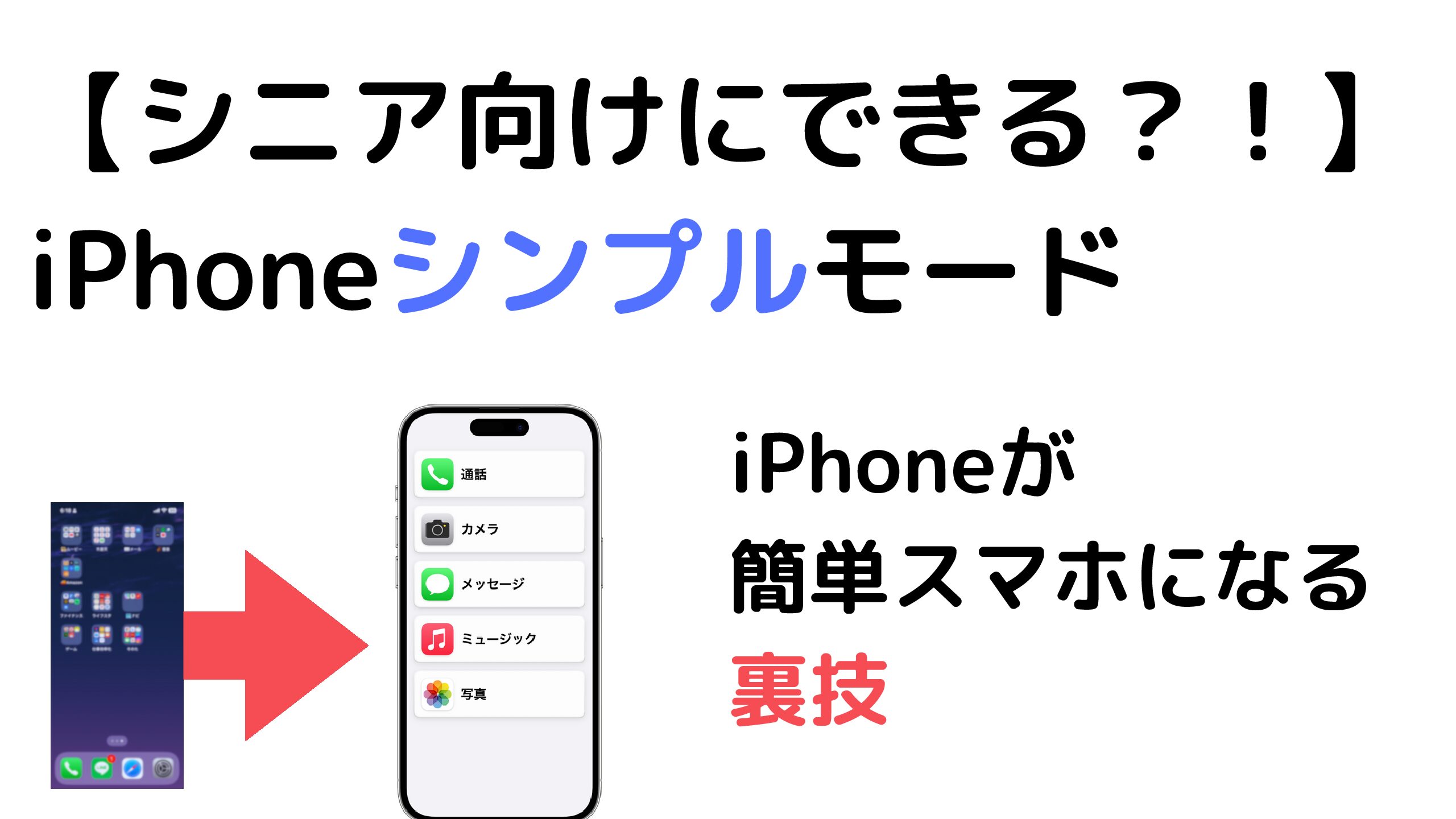 シニア向け】iPhoneをシンプルモード（簡単スマホ）にする裏技 - マリトシブログ